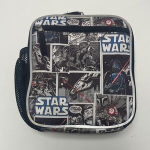 Star Wars Black Gray Comic Panel Lunch Bag with Blue Accents